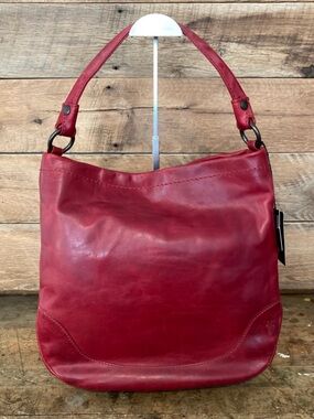 Frye Dark Red Leather Shoulder Hobo Bag NWOT